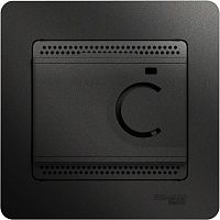 Терморегулятор механический с датчиком с рамкой Systeme Electric Glossa 0С+50С антрацит картинка